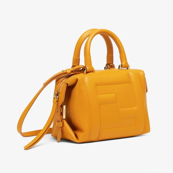 Cheap HOT Yellow FF Fendi Cube Bag In Leather Mini Nappa 0709